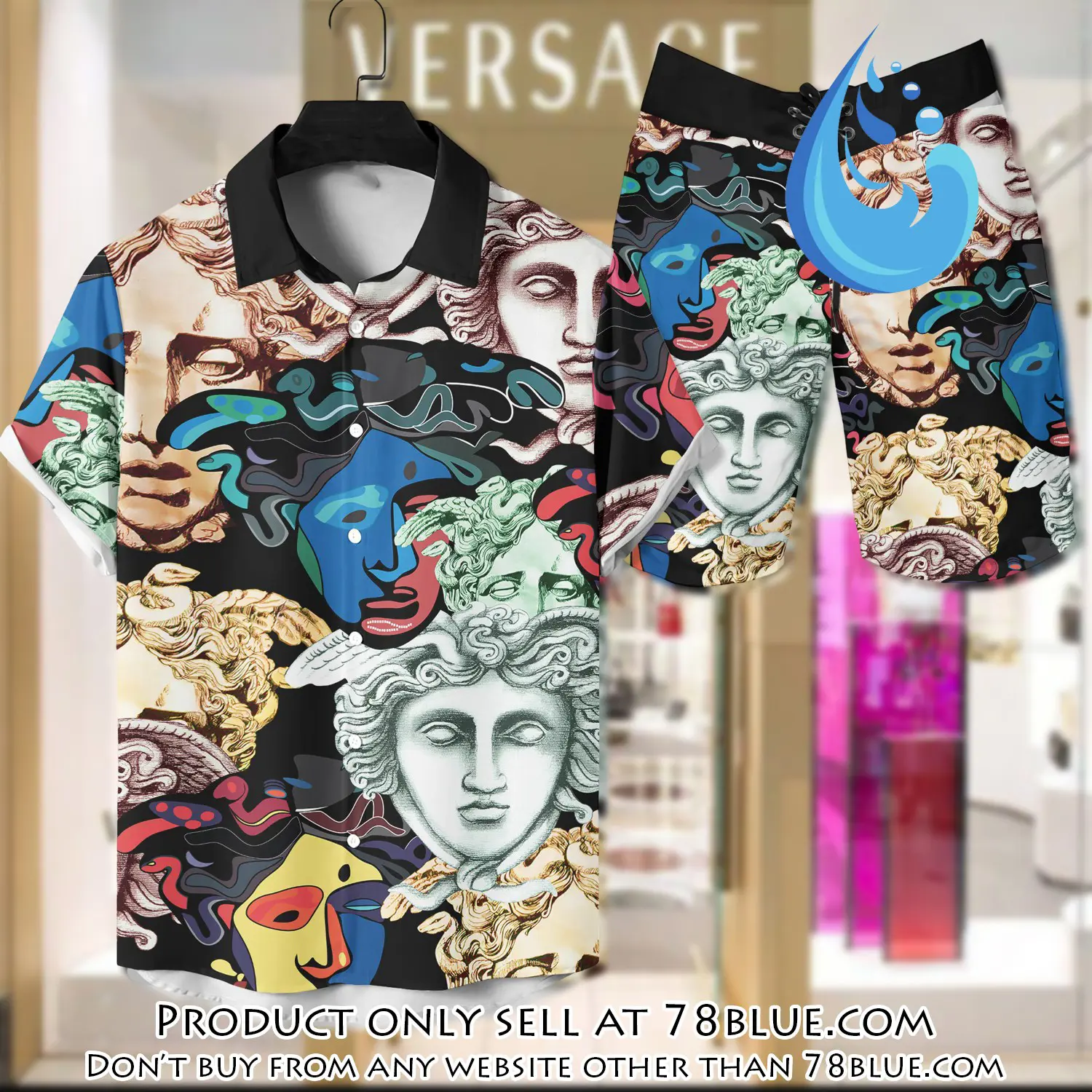 Versace luxury hawaiian shirt & short set lhs1214 78b5922195